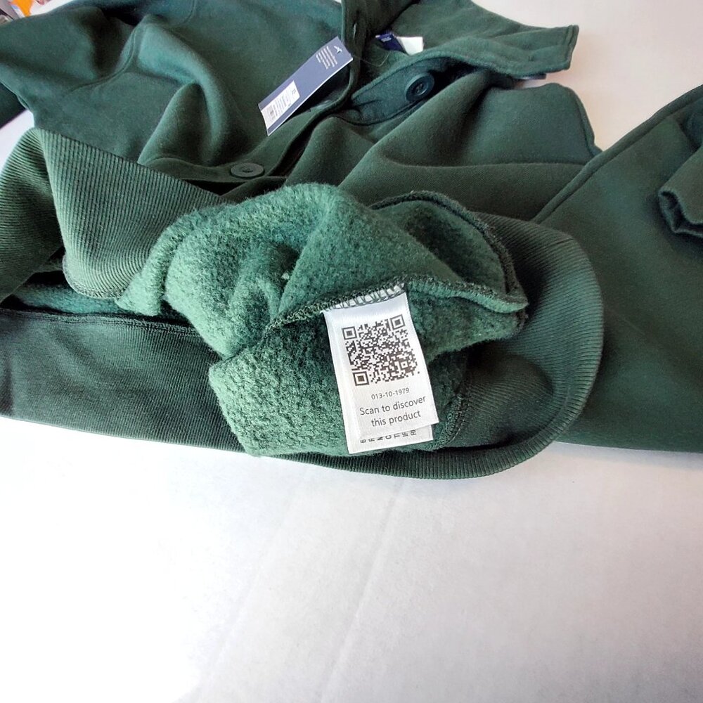 Universal Thread Dark Green Button-Up Mock Neck S… - image 10